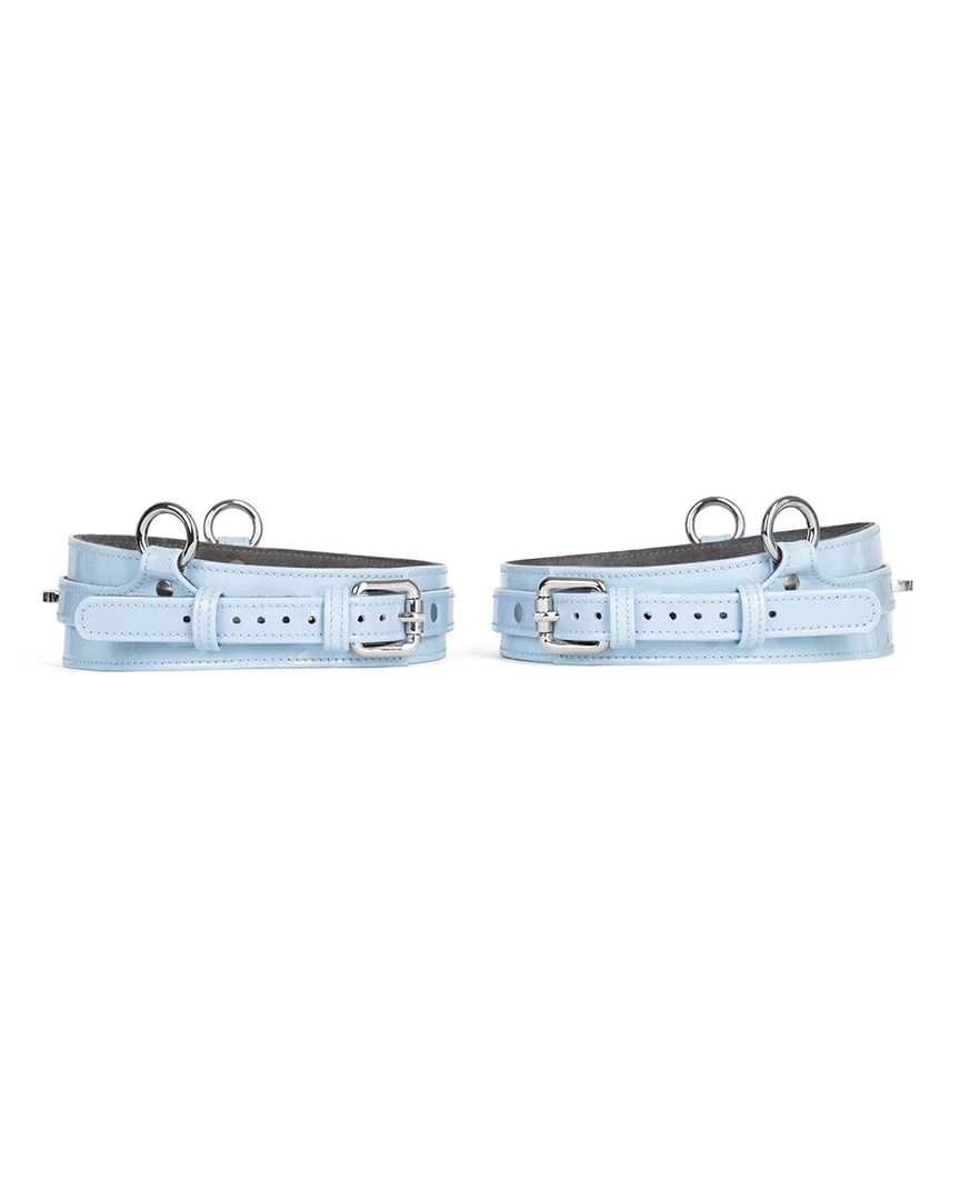 Anoeses Thigh Cuffs "Nellie" Light Blue Patent 3 Anoeses Thigh Cuffs "Nellie" Light Blue Patent