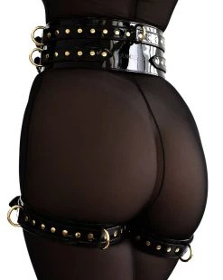 Anoeses Thigh Cuffs "Aura" Black Patent Sale 9 Anoeses Thigh Cuffs