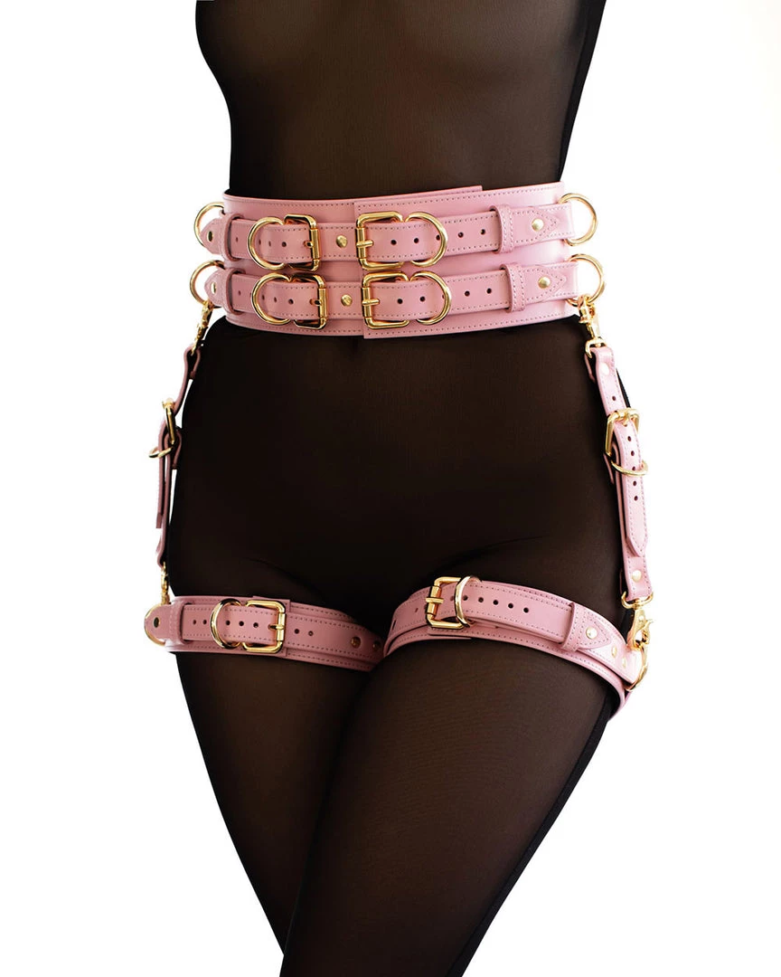 ANOESES Set With Garters "Aura" Pink 3 ANOESES Set With Garters "Aura" Pink
