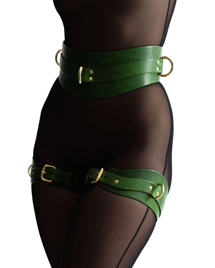 ANOESES Restraint Thigh Cuffs "URANIA" Green 6 ANOESES Restraint Thigh Cuffs "URANIA" Green
