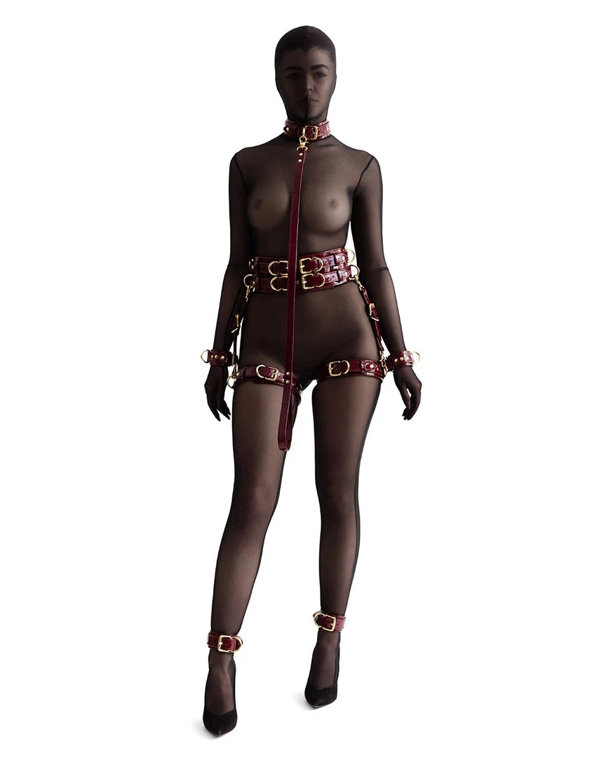 Anoeses Restraint Set "Aura" Burgundy Patent 3 Anoeses Restraint Set "Aura" Burgundy Patent