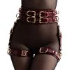 ANOESES Set With Garters "Aura" Burgundy Patent