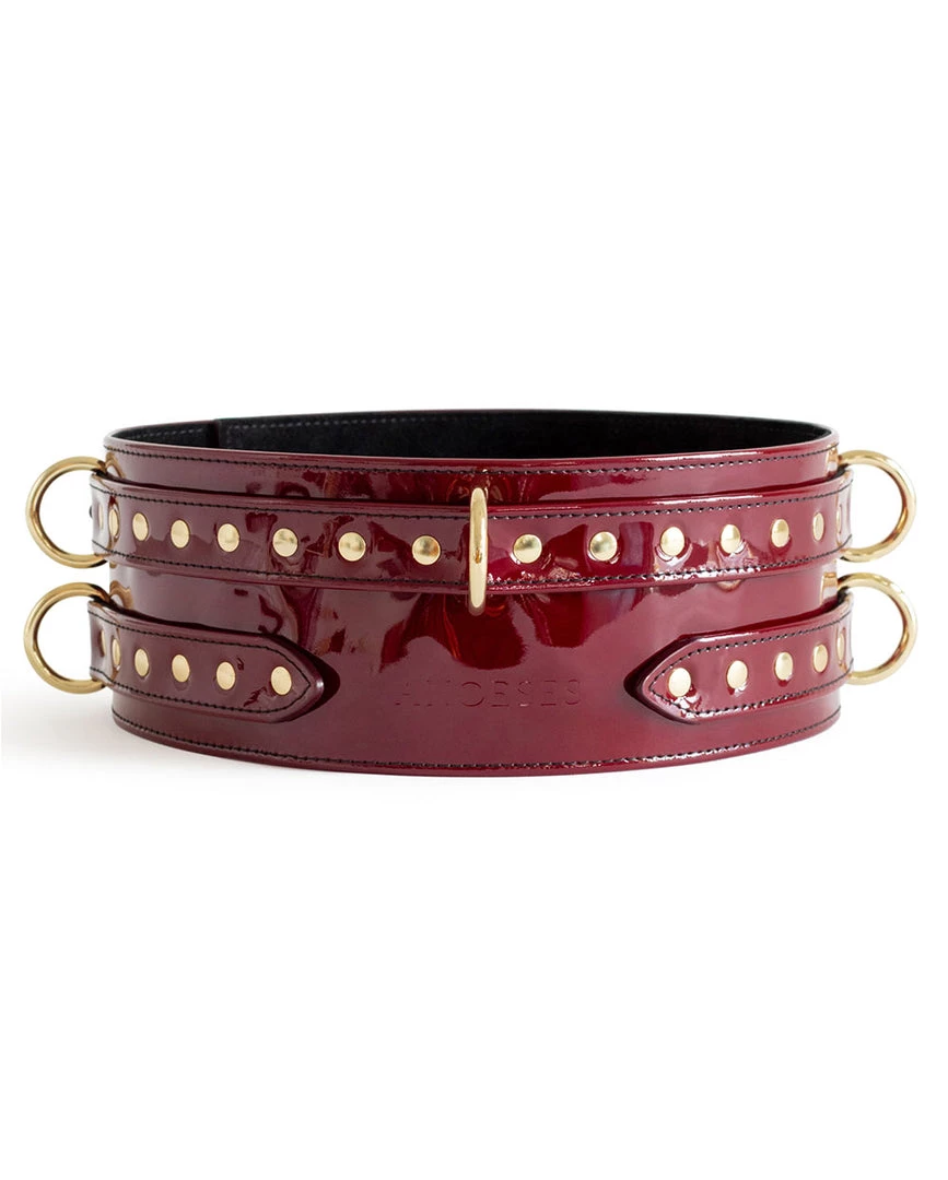 Anoeses Belt “Aura” Burgundy Patent Sale 4 Anoeses Belt “Aura” Burgundy Patent Sale