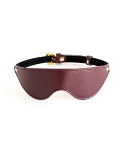 Anoeses Soft Leather Blindfold Mask Burgundy Restraint