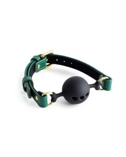 Restrict Restraint Soft Leather Gag Emerald