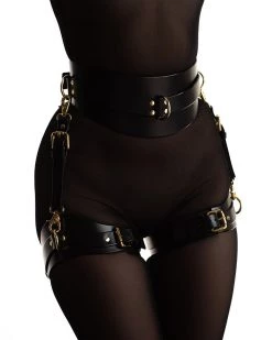 ANOESES Set With Garters "Urania" Black Restraint